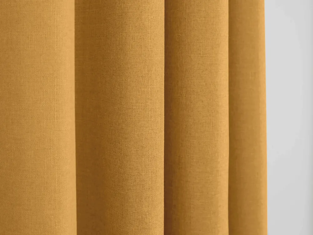 Rideaux et voilages - Paire de Rideaux À Œillets "Effet Lin" 140 x 260 cm Moonlight deco Miel - COTON PUR