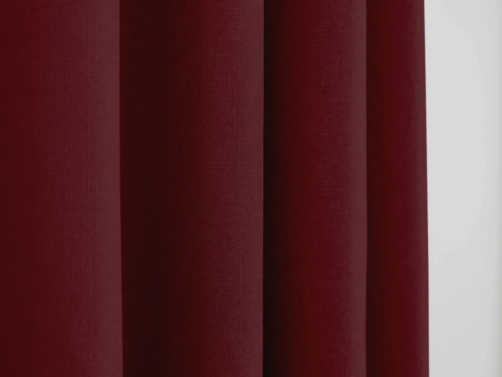 Curtains and window coverings - Pair of Eyelet Curtains "Linen Effect" 140 x 260 cm Moonlight deco Wine Red - COTON PUR