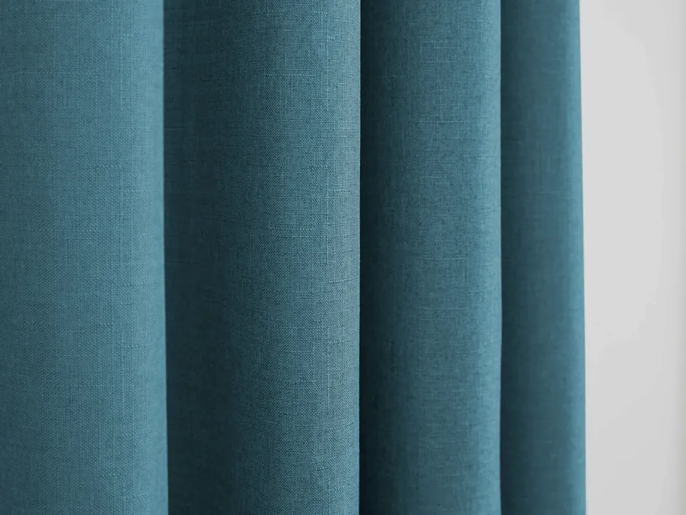Curtains and window coverings - Pair of Eyelet Curtains "Linen Effect" 140 x 260 cm Moonlight deco Peacock - COTON PUR