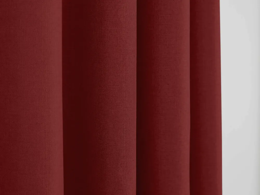 Curtains and window coverings - Pair of "Linen Effect" Eyelet Curtains 140 x 260 cm Moonlight deco Cherry - COTON PUR