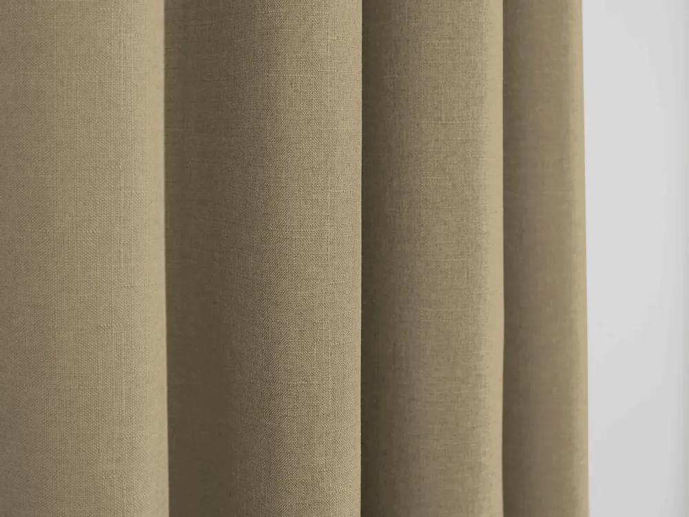 Curtains and window coverings - Pair of “Linen Effect” Eyelet Curtains 140 x 260 cm Moonlight deco Taupe - COTON PUR