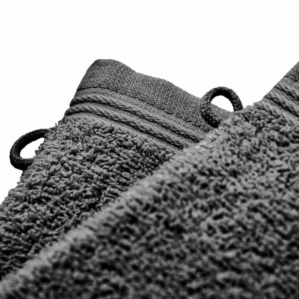 Other bath linens - Set of 2 "Spa" Wash Gloves 100% Cotton 15 x 21 cm Slate - COTON PUR