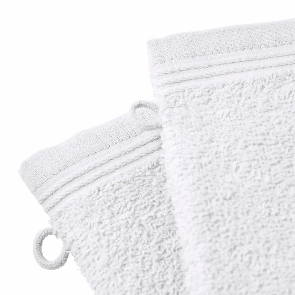 Other bath linens - Set of 2 "Spa" Wash Gloves 100% Cotton 15 x 21 cm Snow - COTON PUR