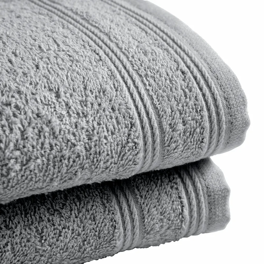 Bath towels - Set of 2 Terry Guest Towels 100% Cotton "Spa" 30 x 50 cm Pearl - COTON PUR
