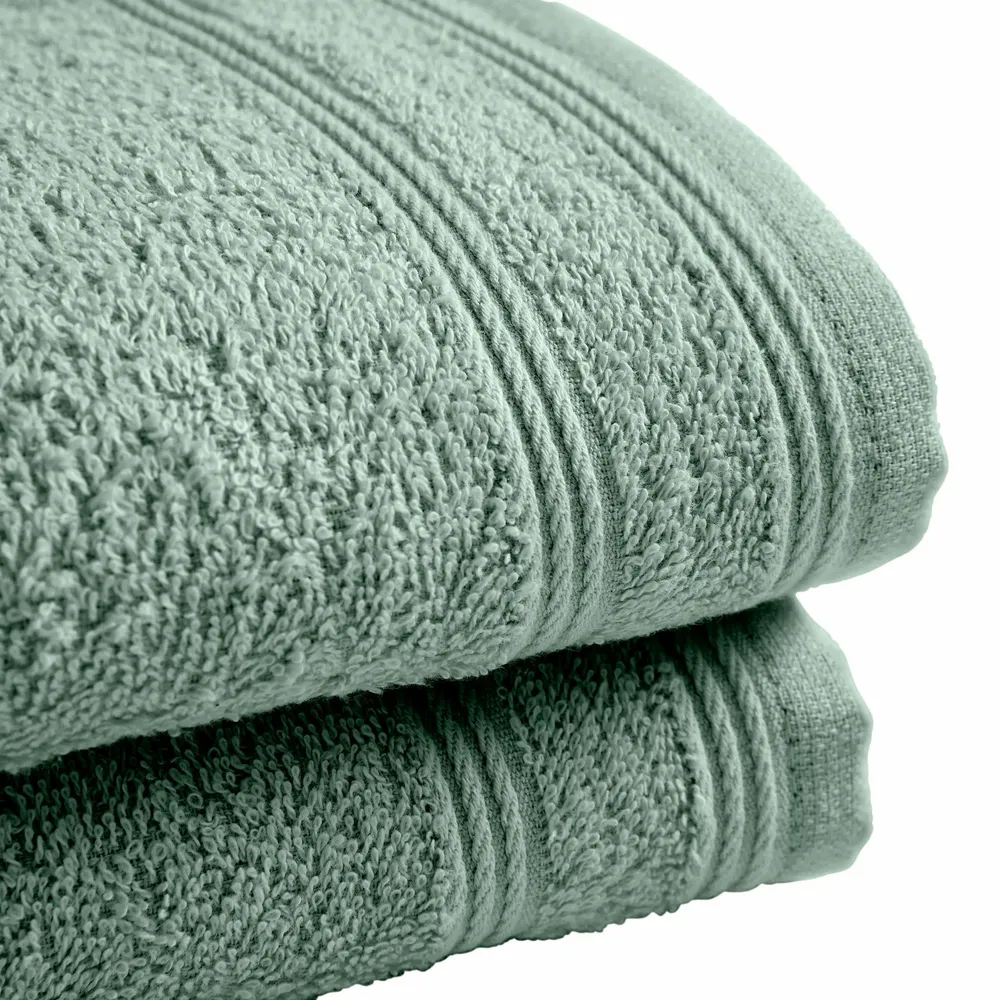 Bath towels - Set of 2 100% Cotton Terry Guest Towels "Spa" 30 x 50 cm Mint - COTON PUR