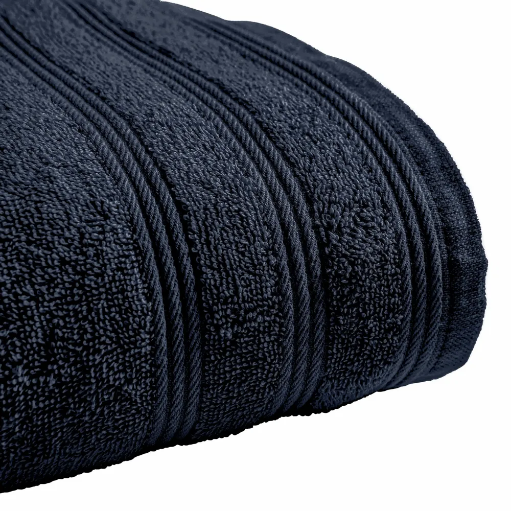 Serviettes de bain - Serviette de Toilette "Spa" 100% Coton 50 x 100 cm Bleu Nuit - COTON PUR