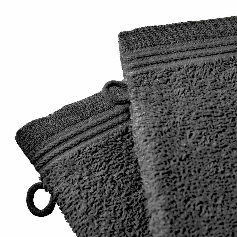 Other bath linens - Set of 2 "Spa" Wash Gloves 100% Cotton 15 x 21 cm Slate - COTON PUR