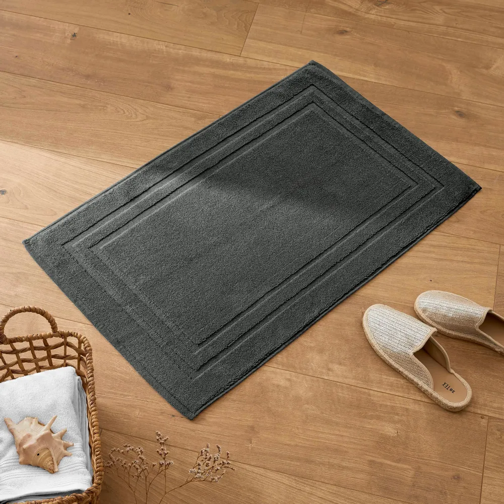 Other bath linens - "Spa" Bath Mat 100% Cotton 50 x 80 cm Slate - COTON PUR