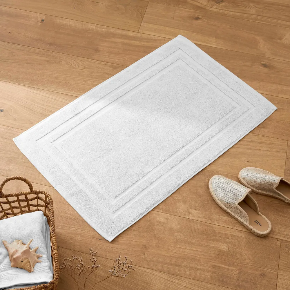 Other bath linens - 100% Cotton "Spa" Bath Mat 50 x 80 cm Snow - COTON PUR