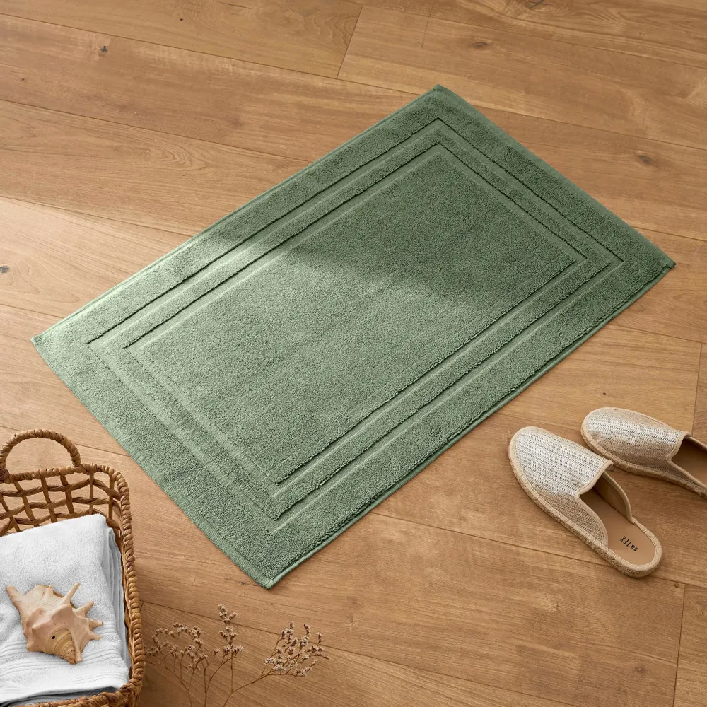 Autres linges de bain - Tapis de Bain "Spa" 100% Coton 50 x 80 cm Romarin - COTON PUR