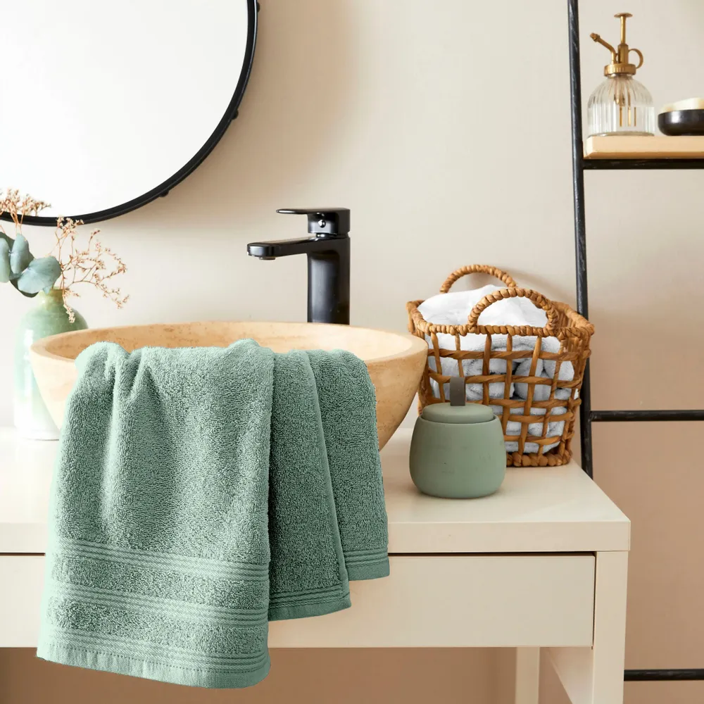 Bath towels - "Spa" Towel 100% Cotton 50 x 100 cm Mint - COTON PUR