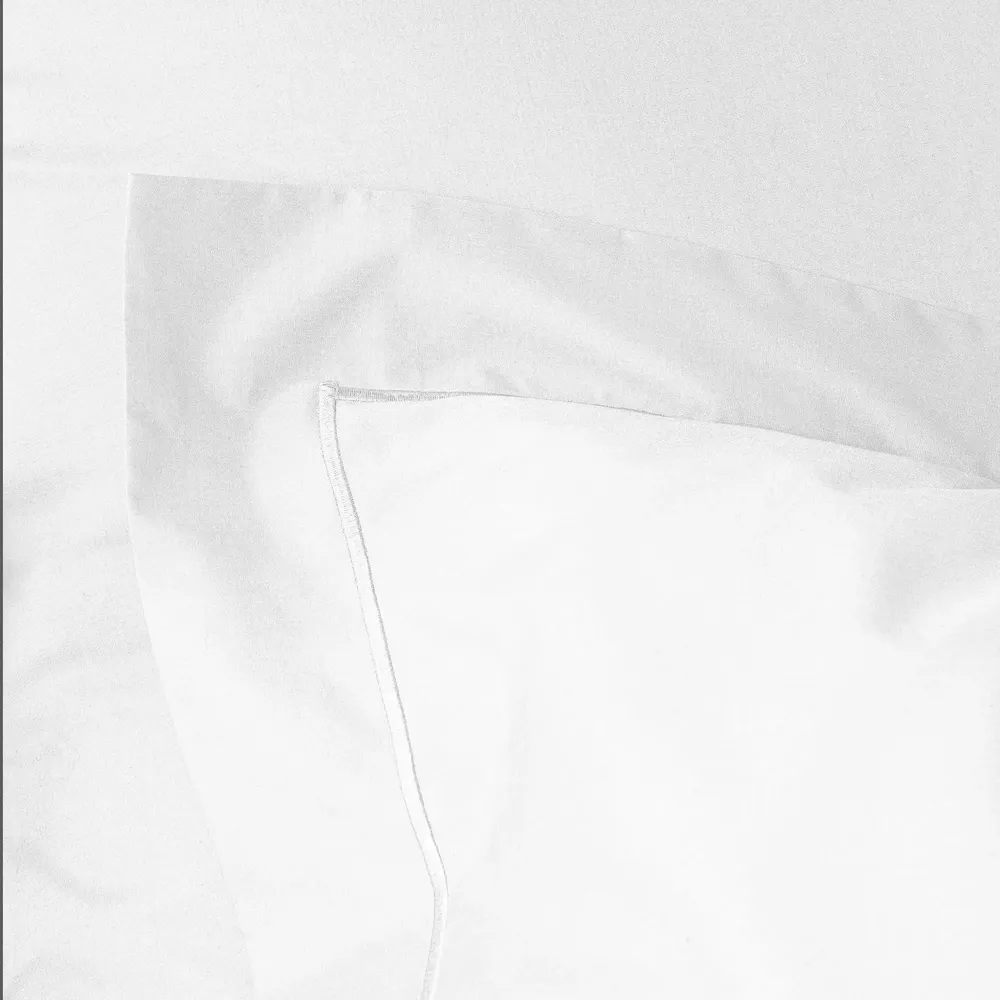 Linge de lit - Taie d'oreiller Percale 65 x 65 cm Pur Coton Peigné Longues Fibres 80 Fils/cm² Neige - COTON PUR