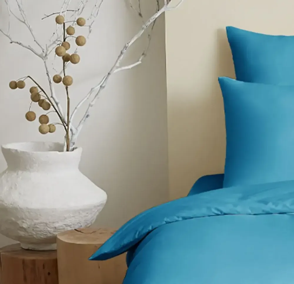 Linge de lit - Pack Complet Housse de couette Unicolore 140 x 200 cm - Drap housse 90 x 190 cm - 100% Coton 57 Fils - COTON PUR