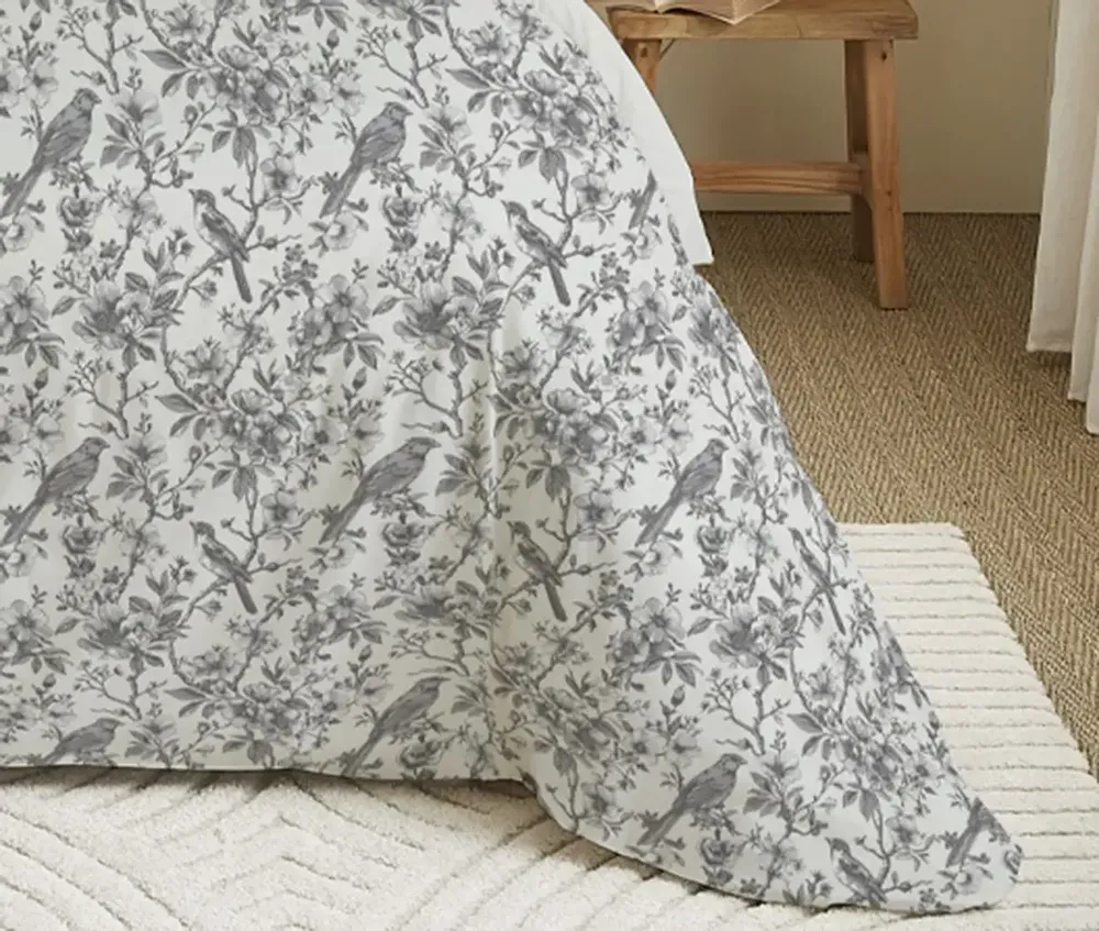 Linge de lit - Pack Complet Housse de couette Imprimé 240 x 260 cm - Drap housse 180 x 200 cm King Size - 100% Coton 57 Fils - COTON PUR