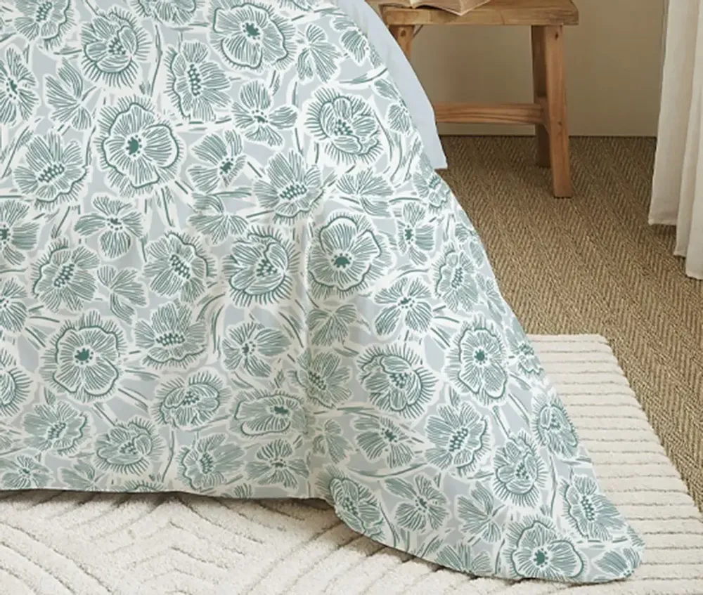 Linge de lit - Pack Complet Housse de couette Imprimé 220 x 240 cm - Drap housse 160 x 200 cm - 100% Coton 57 Fils - COTON PUR