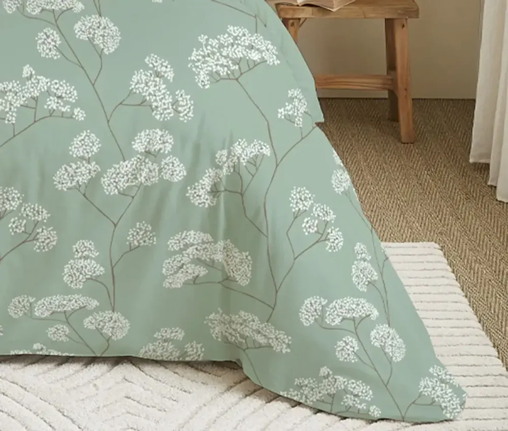 Linge de lit - Pack Complet Housse de couette Imprimé 220 x 240 cm - Drap housse 160 x 200 cm - 100% Coton 57 Fils - COTON PUR