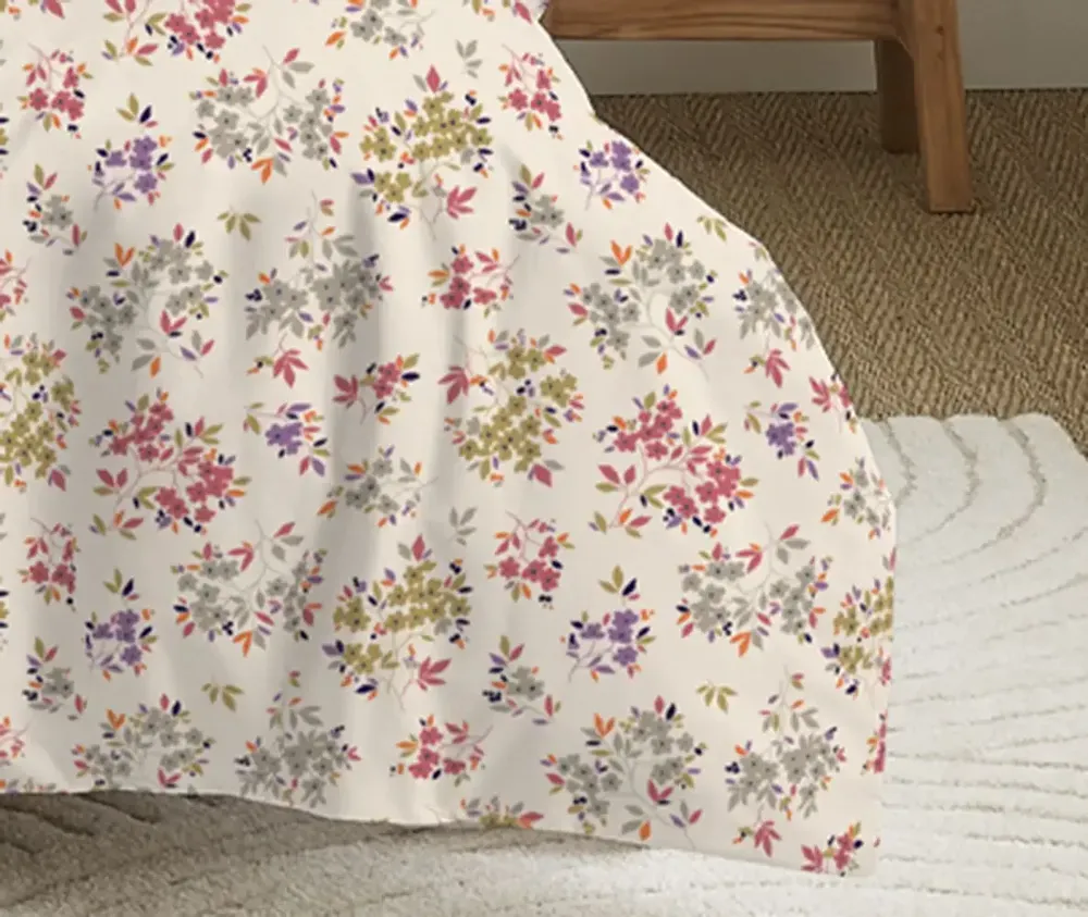 Linge de lit - Pack Complet Housse de couette Imprimé 140 x 200 cm - Drap housse 90 x 190 cm - 100% Coton 57 Fils - COTON PUR