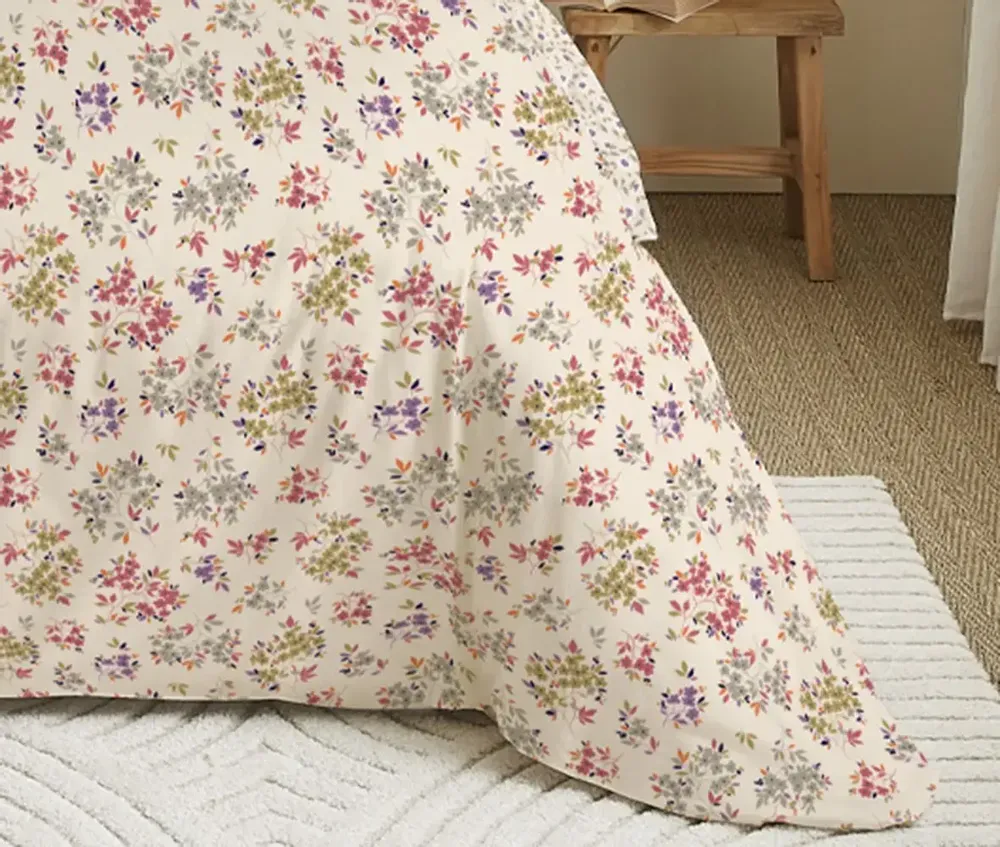 Bed linens - Complete Pack Printed Duvet Cover 240 x 260 cm - Fitted Sheet 180 x 200 cm King Size - 100% Cotton 57 Thread Count - COTON PUR