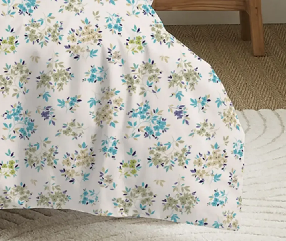 Linge de lit - Pack Complet Housse de couette Imprimé 140 x 200 cm - Drap housse 90 x 190 cm - 100% Coton 57 Fils - COTON PUR