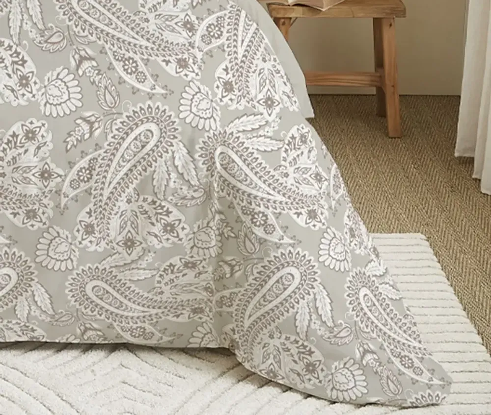 Linge de lit - Pack Complet Housse de couette Imprimé 220 x 240 cm - Drap housse 160 x 200 cm - 100% Coton 57 Fils - COTON PUR