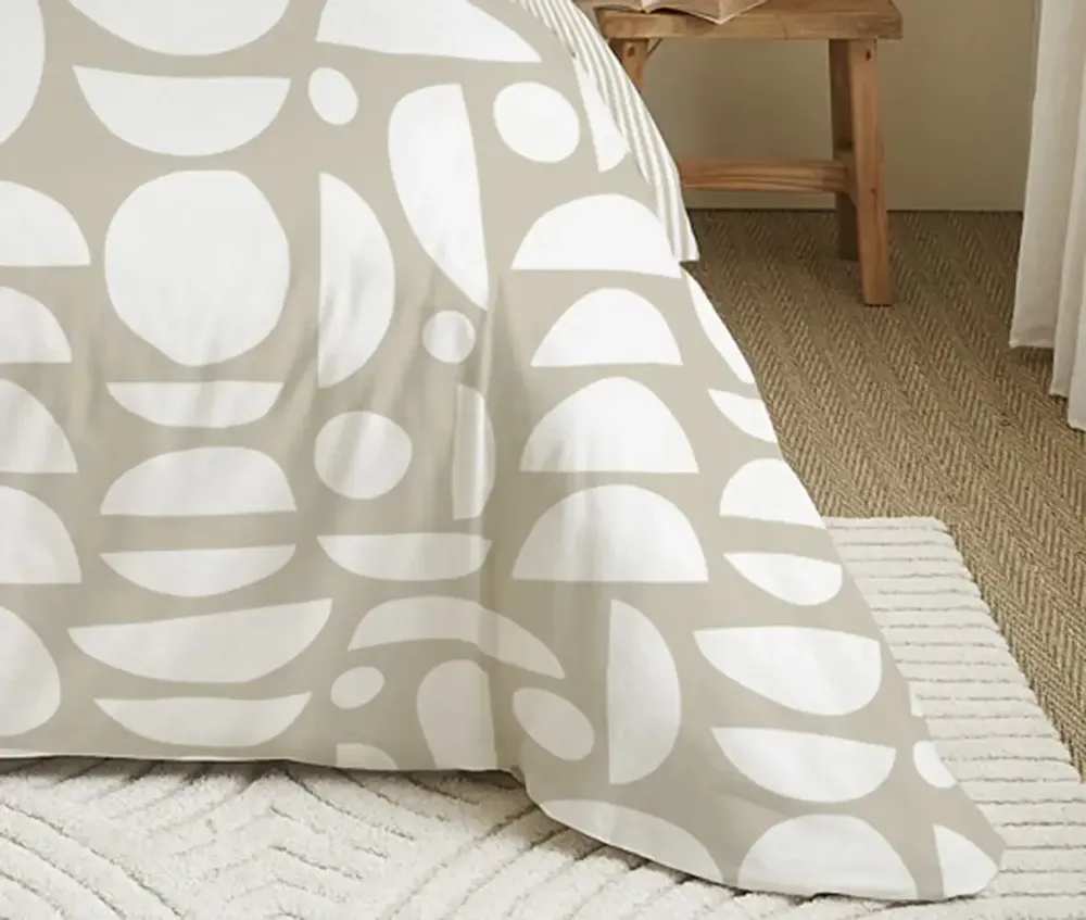 Linge de lit - Pack Complet Housse de couette Imprimé 220 x 240 cm - Drap housse 140 x 190 cm - 100% Coton 57 Fils - COTON PUR