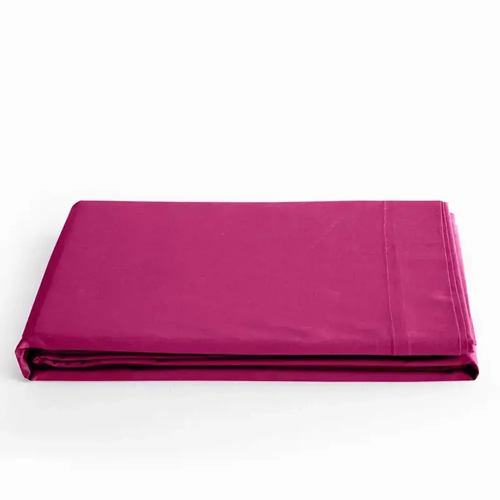 Bed linens - 100% Cotton Flat Sheet 180 x 290 cm Magenta - COTON PUR