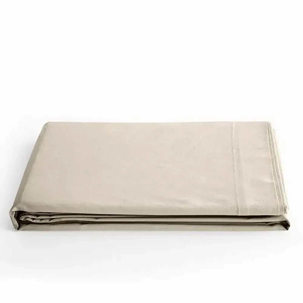 Bed linens - Flat Sheet 100% Cotton 180 x 290 cm Sand - COTON PUR