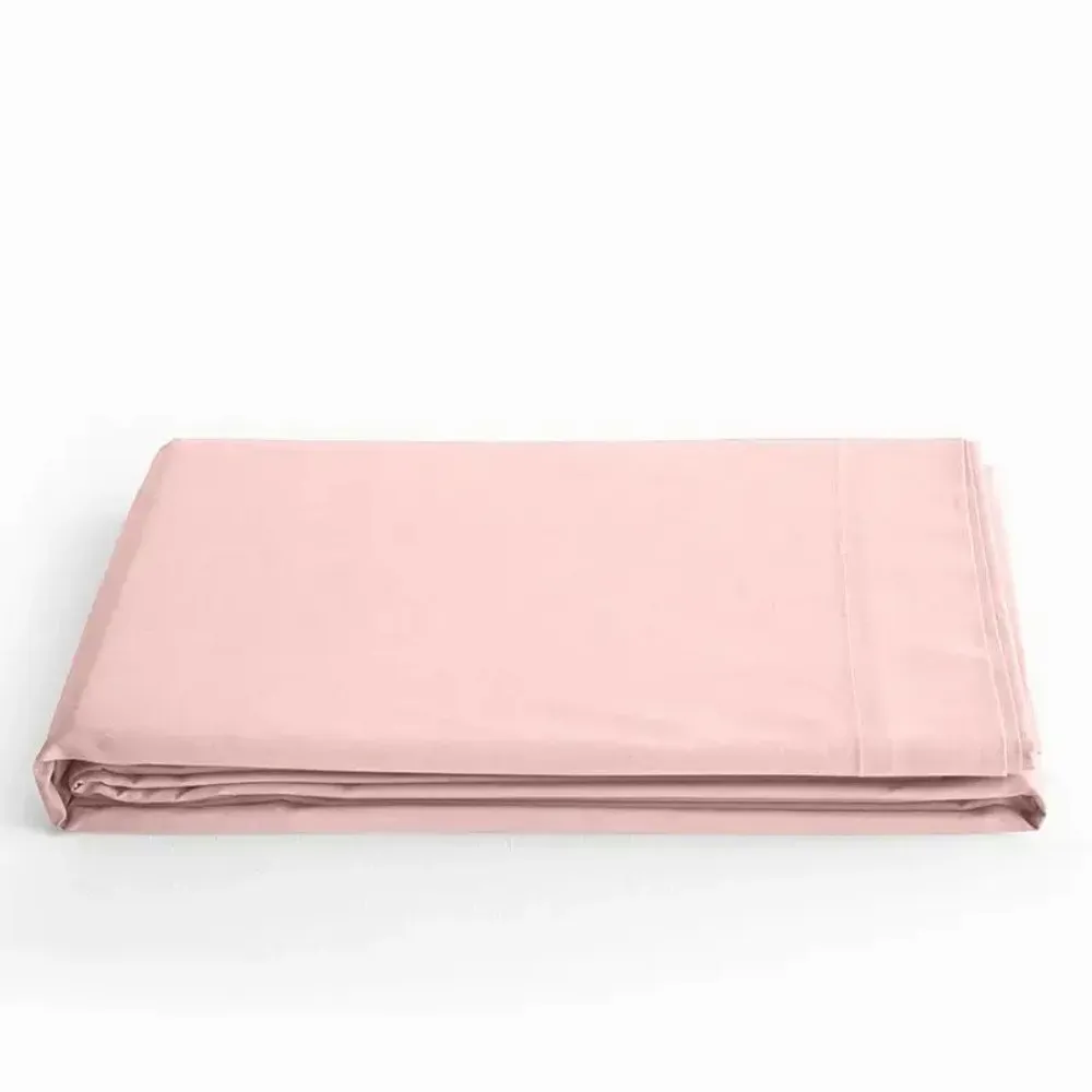 Linge de lit - Drap Plat 100% Coton 240 x 300 cm Rose Dragée - COTON PUR