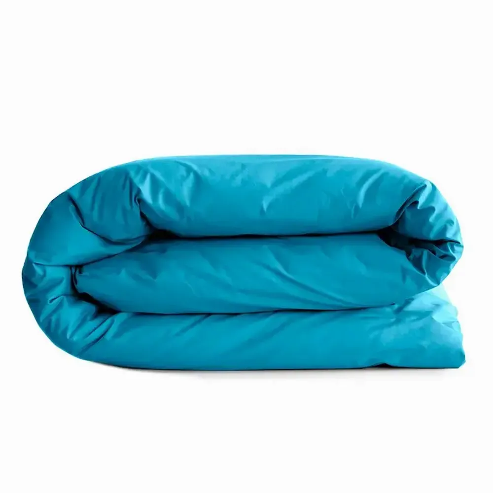 Bed linens - 100% Cotton Duvet Cover 240 x 220 cm Cyan - COTON PUR