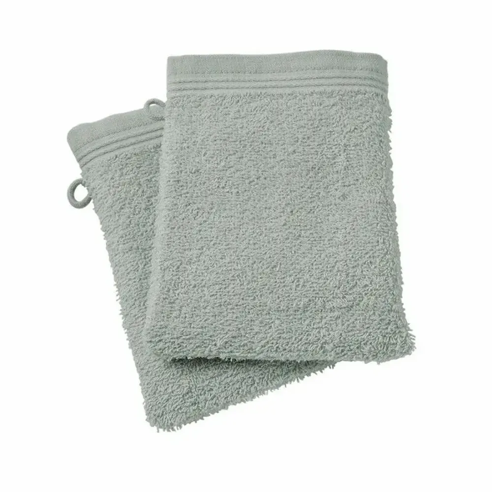 Other bath linens - Set of 2 "Spa" Wash Gloves 100% Cotton 15 x 21 cm Celadon - COTON PUR