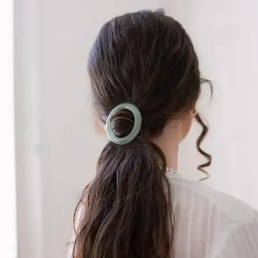 Accessoires cheveux - Barrette ronde Vert d'eau - BACHCA