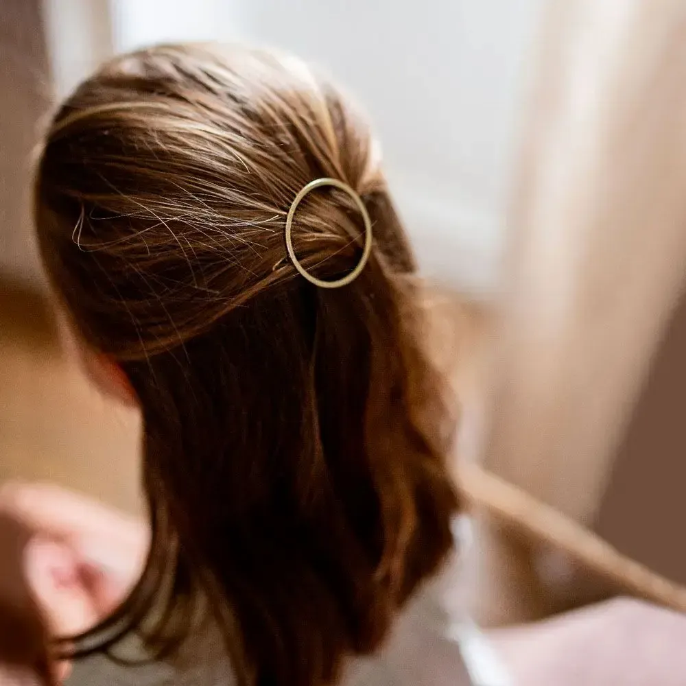 Accessoires cheveux - Barrette ronde dorée - BACHCA