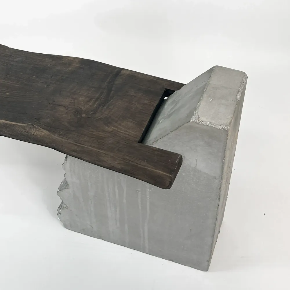 Benches - Concrete and Chestnut Wood Bench [FRAGMENT] - CASE STUDIOS