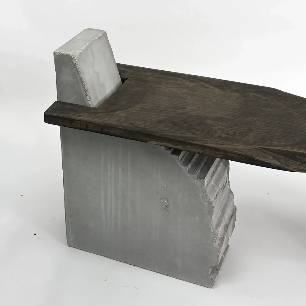 Benches - Concrete and Chestnut Wood Bench [FRAGMENT] - CASE STUDIOS