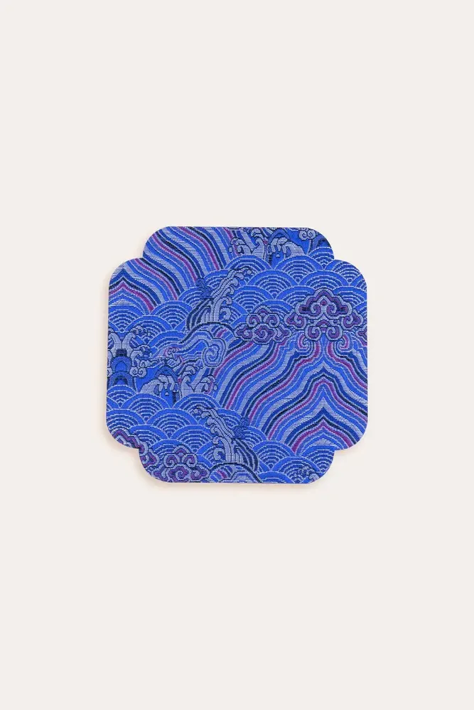 Accessoires thé et café - Sous-verre double face en brocart de style chinois - THE ZHAI