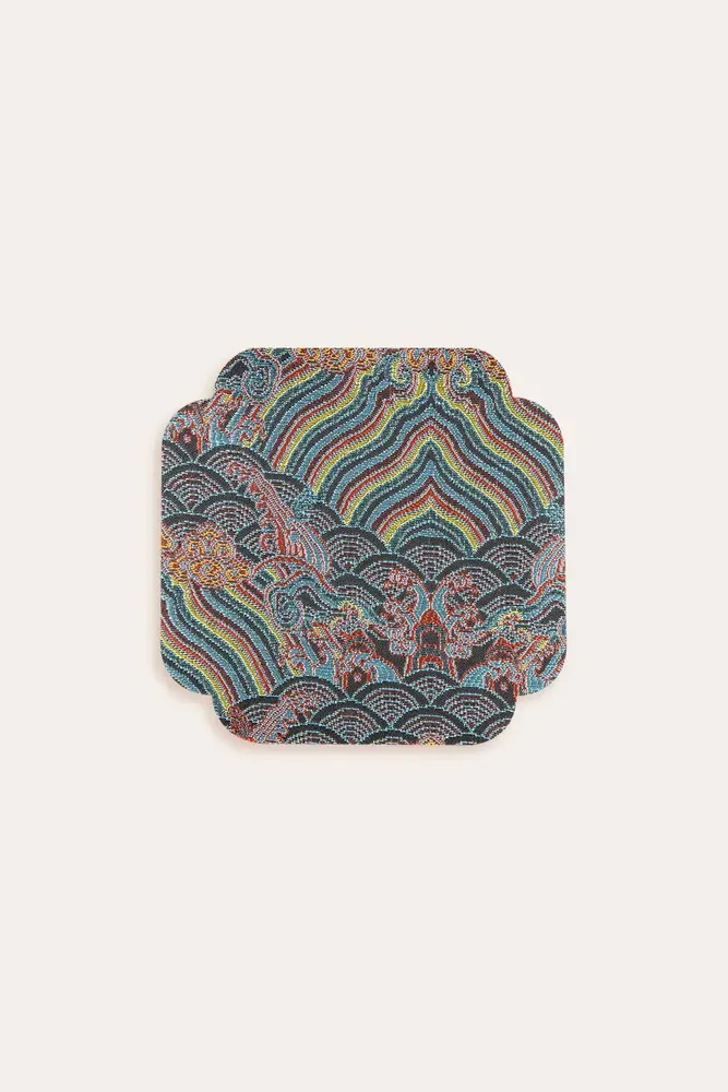 Accessoires thé et café - Sous-verre double face en brocart de style chinois - THE ZHAI