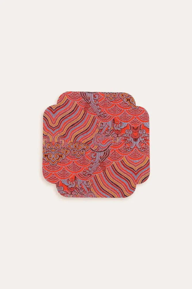 Accessoires thé et café - Sous-verre double face en brocart de style chinois - THE ZHAI