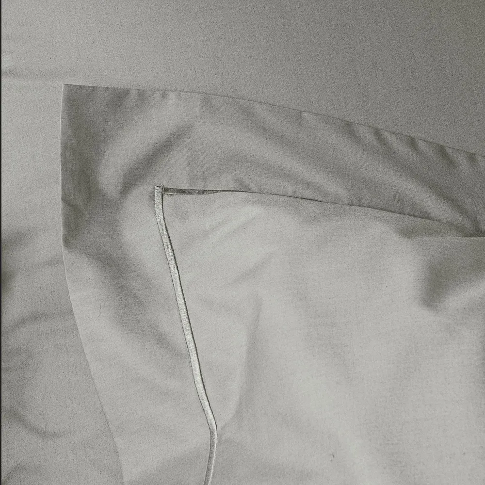 Bed linens - Percale Pillowcase 65 x 65 cm Pure Combed Cotton Long Staples 80 Thread Count/cm² Pearl - COTON PUR