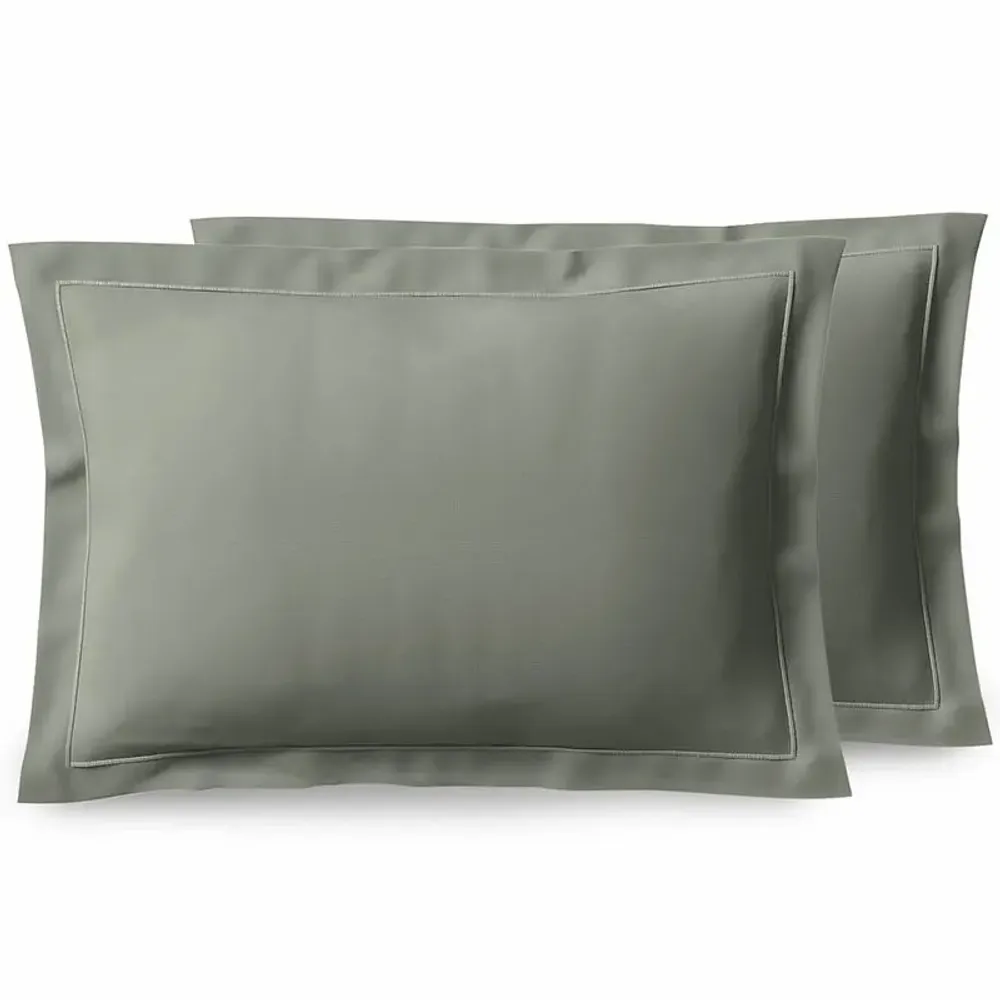 Bed linens - Percale Pillowcase 50 x 70 cm Pure Combed Cotton Long Staples 80 Thread Count/cm² Slate - COTON PUR
