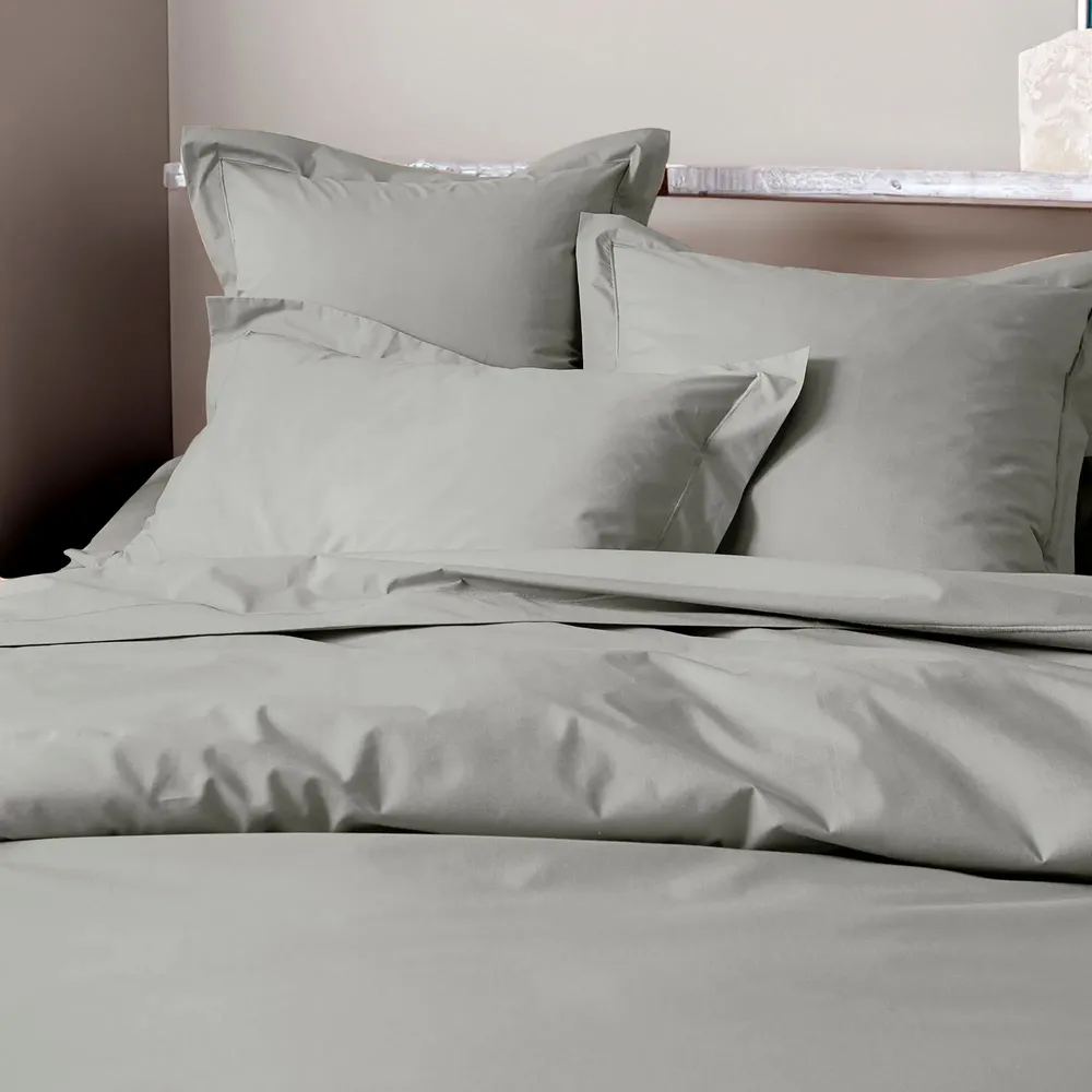 Bed linens - Percale Pillowcase 50 x 70 cm Pure Combed Cotton Long Staples 80 Thread Count/cm² Slate - COTON PUR