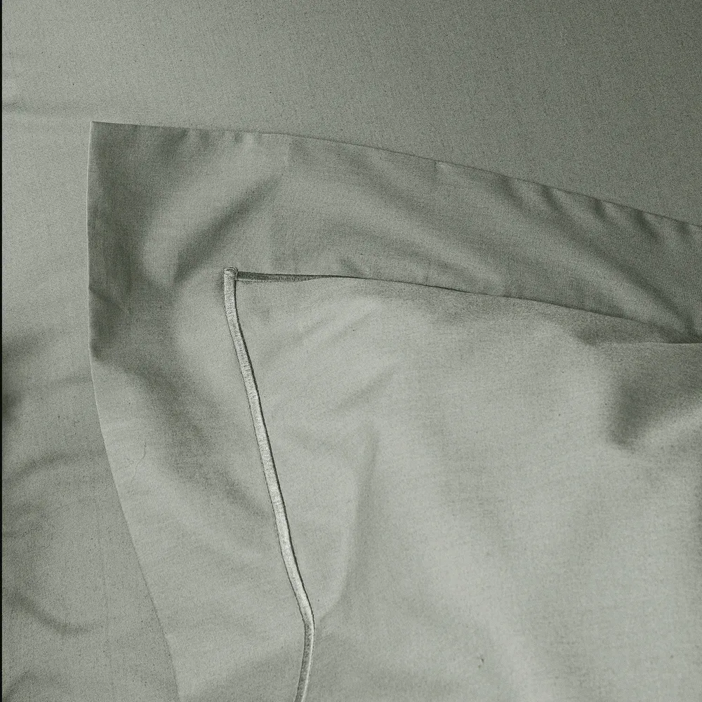 Bed linens - Percale Pillowcase 50 x 70 cm Pure Combed Cotton Long Staples 80 Thread Count/cm² Slate - COTON PUR