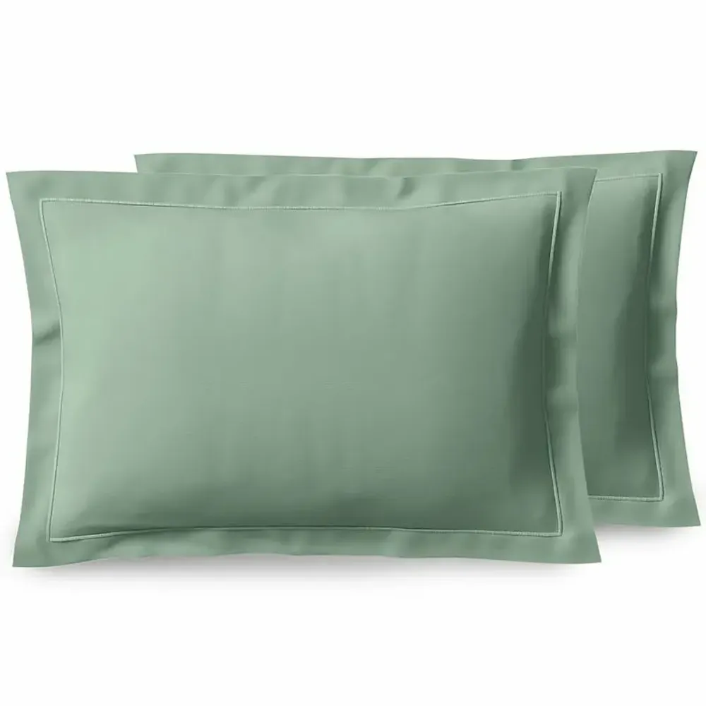 Bed linens - Percale Pillowcase 50 x 70 cm Pure Combed Cotton Long Staples 80 Thread Count/cm² Celadon - COTON PUR