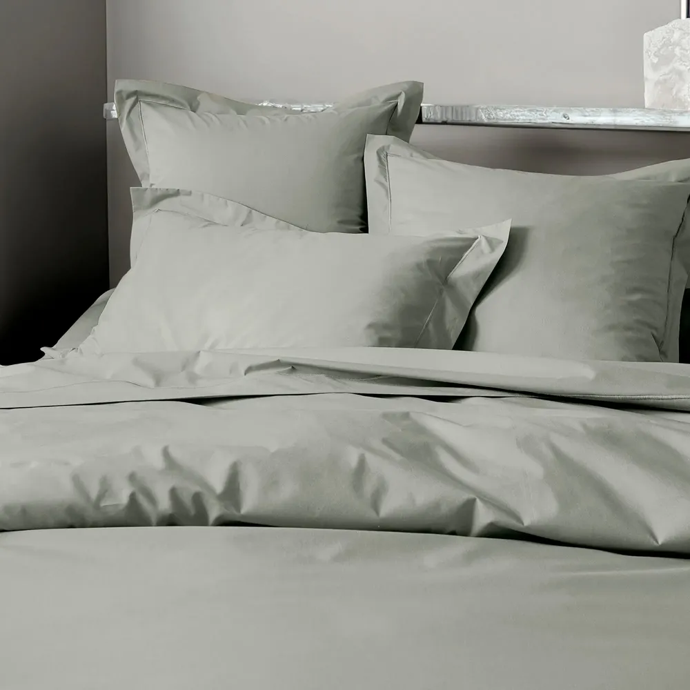 Bed linens - Percale Pillowcase 50 x 70 cm Pure Combed Cotton Long Staples 80 Thread Count/cm² Slate - COTON PUR
