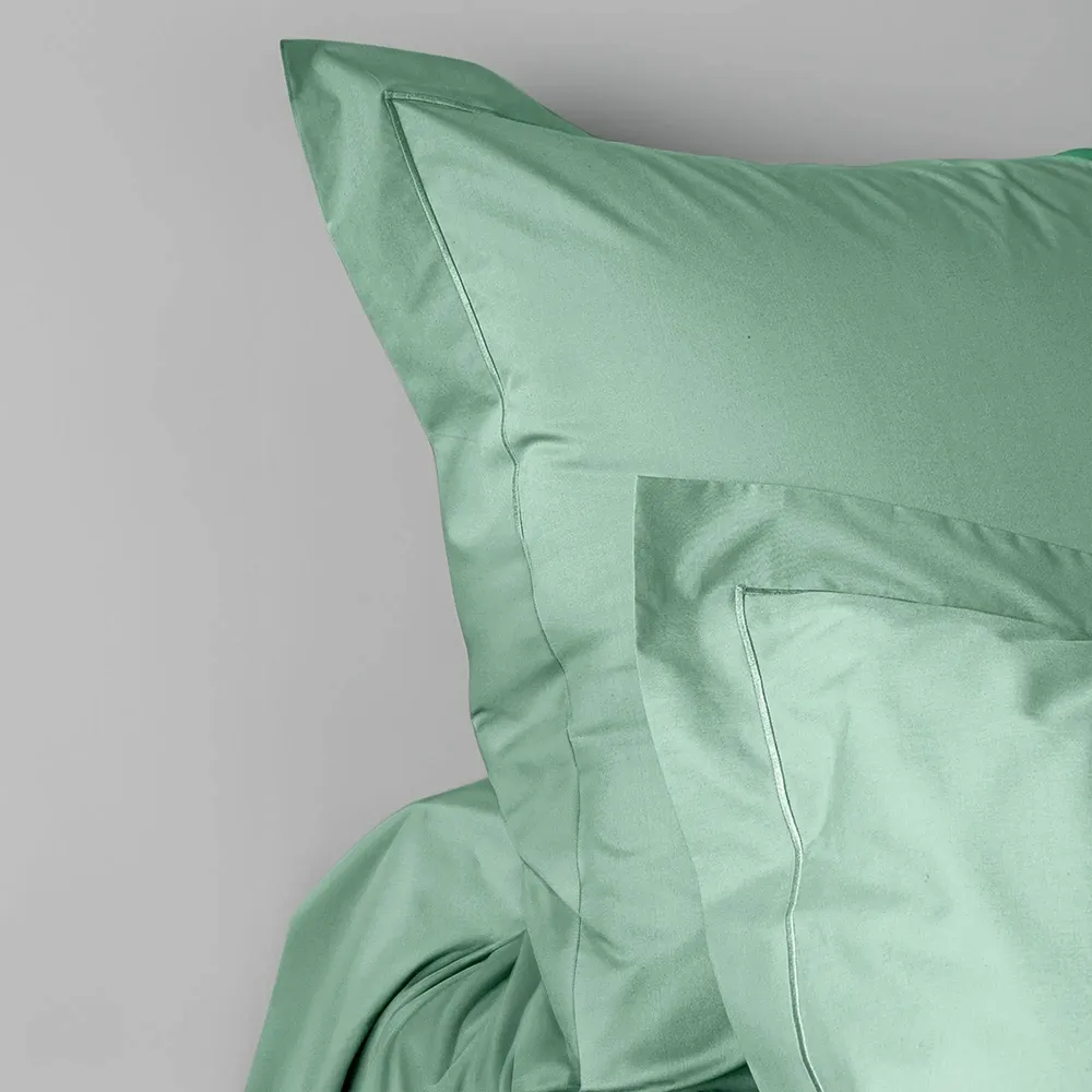 Bed linens - Percale Pillowcase 50 x 70 cm Pure Combed Cotton Long Staples 80 Thread Count/cm² Celadon - COTON PUR
