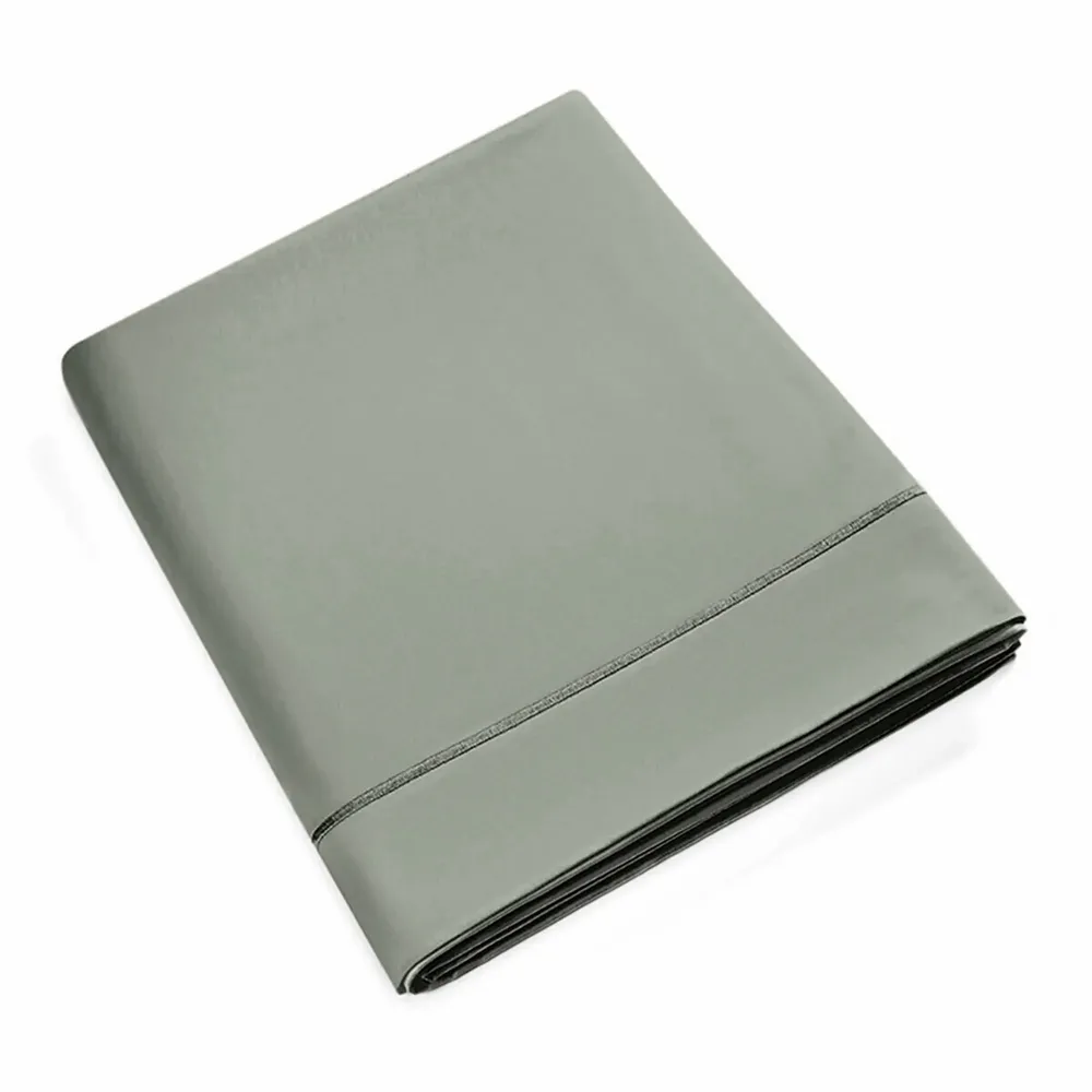 Bed linens - Percale Flat Sheet 180 x 290 cm Pure Combed Cotton Long Staples 80 Thread Count/cm² Slate - COTON PUR