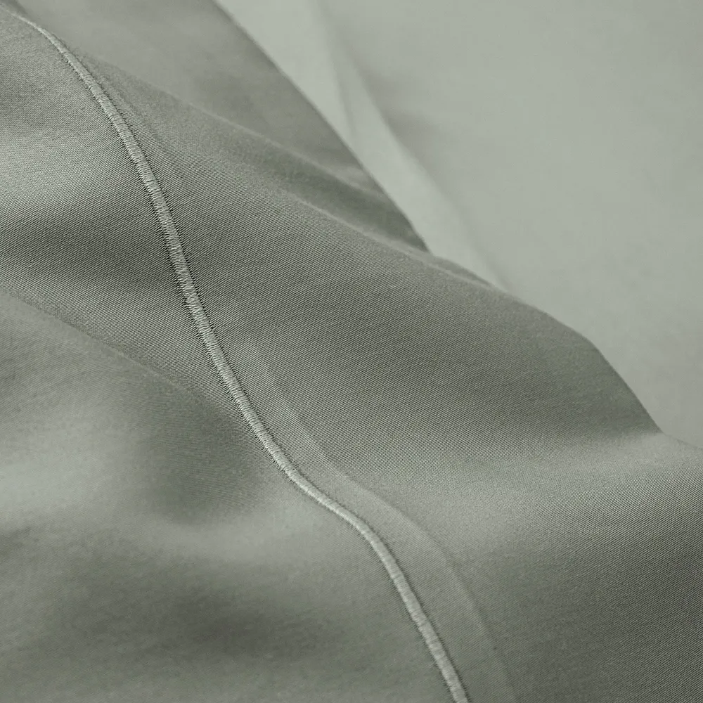 Bed linens - Percale Flat Sheet 180 x 290 cm Pure Combed Cotton Long Staples 80 Thread Count/cm² Slate - COTON PUR