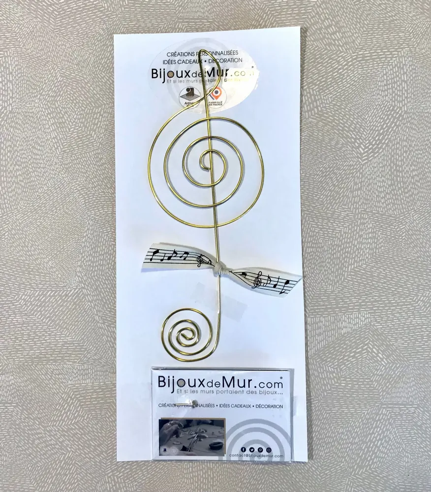 Other wall decoration - Gilded Brass Wire Wall Decoration\” Floor Key\” - to be pinned - BIJOUX DE MUR