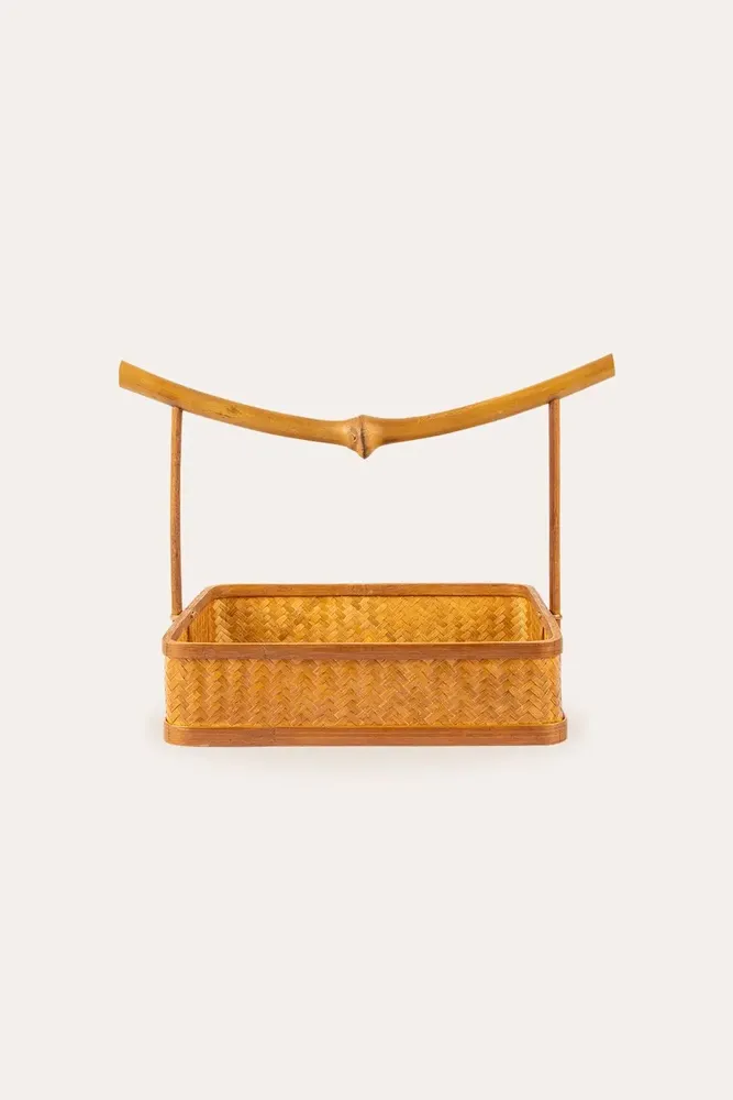 Kitchens furniture - Handmade Bamboo Portable Square Storage Basket - THE ZHAI