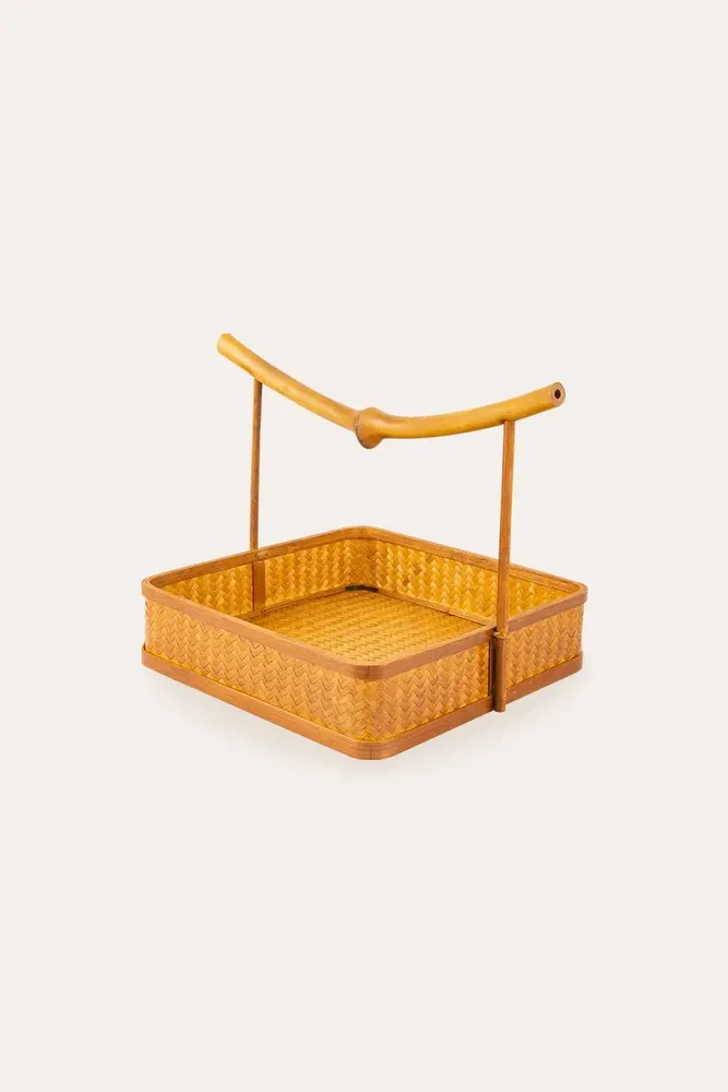 Kitchens furniture - Handmade Bamboo Portable Square Storage Basket - THE ZHAI