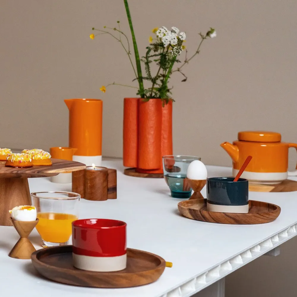 Mugs - CYL teapot happy blue and apricot - KINTA